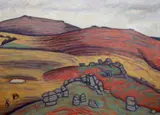 Grey day, Bone Hill, Dartmoor, 1973 by Bryan Senior, oil on canvas, offered Mar 2023