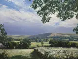 Sunshine after rain, High Roven from Lullington Hill by Frank Wootton, oil on canvas, sold Mar 2023