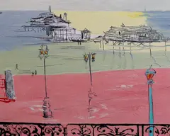 Hove 2000 by Patrick Procktor, 2000, oil and black, sold Mar 2023
