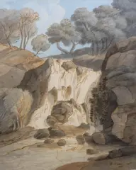 Waterfall at Chudley Rock by Francis Towne, 1787, watercolour and ink, sold Mar 2023