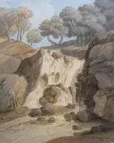 Waterfall at Chudley Rock by Francis Towne, 1787, watercolour and ink, sold Mar 2023