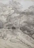 Fordland by John White Abbott, ink and monochrome, sold Mar 2023