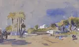 Eastern Scene' watercolour 12.5 x 20cm ***CONDITION REPORT*** Exhibited & Provenance 1939 Special Exhibition at the Laing Art Gallery, no.86 by Hercules Brabazon Brabazon, watercolour, sold Mar 2023
