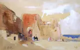 View on the North African coastwatercolourinitialled by Hercules Brabazon Brabazon, 1966, watercolour, sold Mar 2023