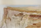 Beachy Head - Driving sheep on the cliffs by Albert Goodwin, watercolour, sold Mar 2023