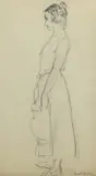 Study of a young lady carrying by William Russell Flint, pencil, sold Mar 2023