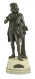 An early 20th century bronze figure of Mozart holding a violin by Carl Brose, bronze, sold Mar 2023