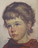 Study of a child's head by Jeanne Brandsma, oil on canvas, sold Mar 2023