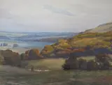 Sussex landscapes by Frank Baker, watercolor, sold Mar 2023