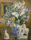 Horse and Hound by Margaret Cowell, oil on canvas, sold Mar 2023