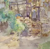 View of Fiuggi by Oronato Carlandi, watercolour, sold Mar 2023