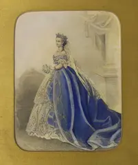 Portrait of the young Queen Victoria, Laurence Hallett label verso, 21 x 16cm by Franz Xaver Winterhalter, watercolour, sold Mar 2023
