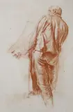Man holding a folio, 40 x 27cm by Frank Brangwyn, lithograph, sold Mar 2023