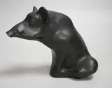 A limited edition cast Bronze model of a Boar by Claude Lhoste, Bronze model of a Boar, numbered, sold Mar 2023
