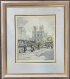Artist's market scene by Hans Figura, etching, offered Jun 2023