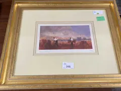 Harvesters by John Bond, lithograph, sold Jun 2023