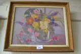 Oil on canvas, framed by Floral Still Life By Muriel Inwood, OIL ON CANVAS, sold May 2023