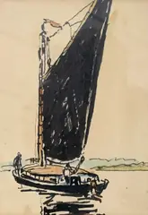 A group of four shipping watercolours on paper by Rowland Fisher, watercolor, offered May 2023