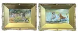 Plus a pair of cheetahs at by Mollie Everett Field, 1998, gouache, offered May 2023