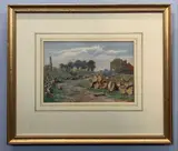 The Timberyard by Charlotte M. Alston, watercolour, offered May 2023
