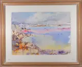 St Aubin's Fort from Belcroute, Jersey by Eric Lionel Walker, watercolour, offered May 2023