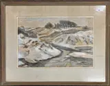 Winter on Mendip by Cynthia Graham, oil, sold May 2023