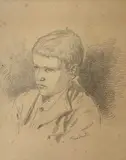 Loosely housed in frame by Frans Huard, pencil, offered May 2023