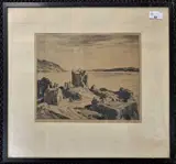 Urquart Castle by Leonard Squirell, etching, offered May 2023