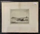Ploughing scene by William Douglas Macleod, 1919, etching, sold May 2023