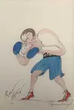 Ricky Hatton by Gerald Scarfe, pencil, sold May 2023