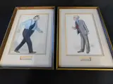 4 original pen and ink watercolours of Daily Mirror journalists by Ralph Sallon, 1975, ink, sold Apr 2023