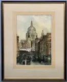 Victorian London overlooking St.Paul's Cathedral by J. Masters, pencil, sold Apr 2023