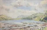 A Highland Loch by James Hawkins, watercolour, sold Apr 2023