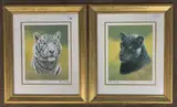 White Tiger and Jaguar, giclee prints by Stephen Gayford, giclee, sold Apr 2023