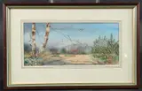 Autumn on Horsell Common, Surrey' watercolour, labels verso by Raymond Davies, watercolour, offered Apr 2025