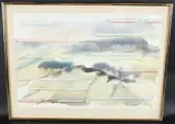 Landcape by Derek Dalton, watercolour, offered Apr 2025