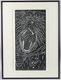 Loon with baby' limited edition block print by Aisa Amittu, print, offered Apr 2025