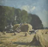 The Harvest 1960 by Stanley Orchart, oil on board, sold Feb 2025
