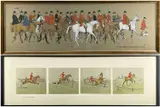 The glad throng goes laughing along' heightened chromo lithograph by "Snaffles" Charles Johnson Payne, lithograph, sold May 2023