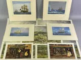 X 5 prints - Caernarfon Castle 1330 by Bob Carnegie, 1992, pencil, offered May 2023