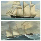 gouache - a pair, early 20th century, the slate schooner M. A. James, Porthmadoc - by Welsh Maritime, gouache, sold Apr 2023