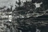 Entitled 'Sunset over by David Grosvenor, mixed media, sold Apr 2023