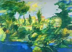Untitled by Ronald Lowe, oil on board, sold Apr 2023