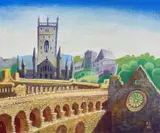 St. David by Ralph Spiller, acrylic on board, sold Apr 2023