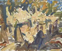 Untitled by John Cyrlas Williams, oil on canvas, sold Apr 2023