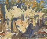Untitled by John Cyrlas Williams, oil on canvas, sold Apr 2023