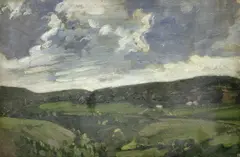 Untitled by John Cyrlas Williams, oil on canvas, sold Apr 2023