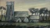 North Wales Church by Olive Knight, oil on board, sold Apr 2023