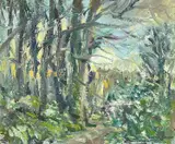 Stackpole Woods by Warren S Heaton, oil on panel, offered Apr 2023