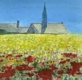 Untitled by George Little, Watercolour Society of Wales label 'Summer, Brittany, sold Apr 2023